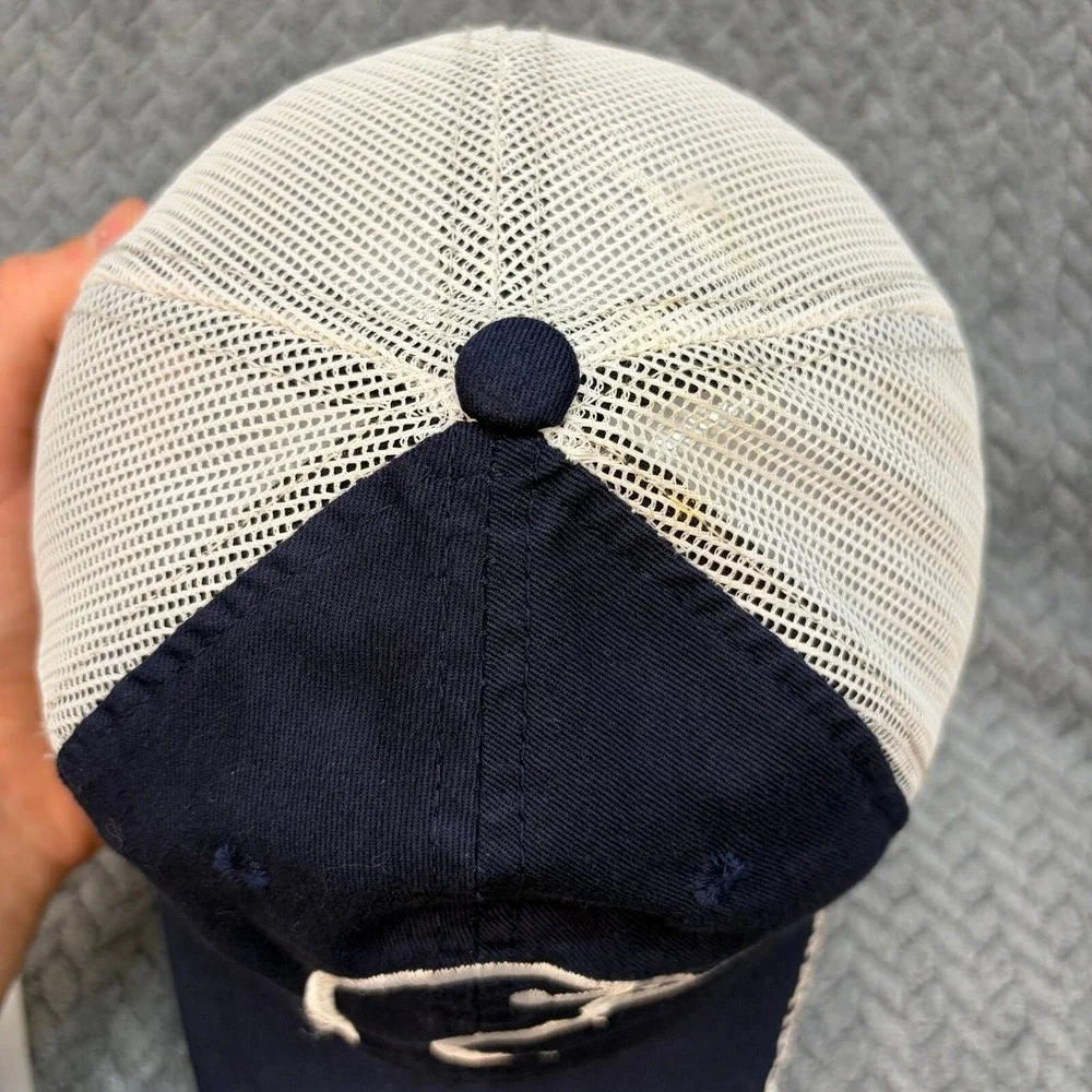 Ducks Unlimited Outdoor Cap Trucker Hat Navy Blue White Mesh Adjustable 0867